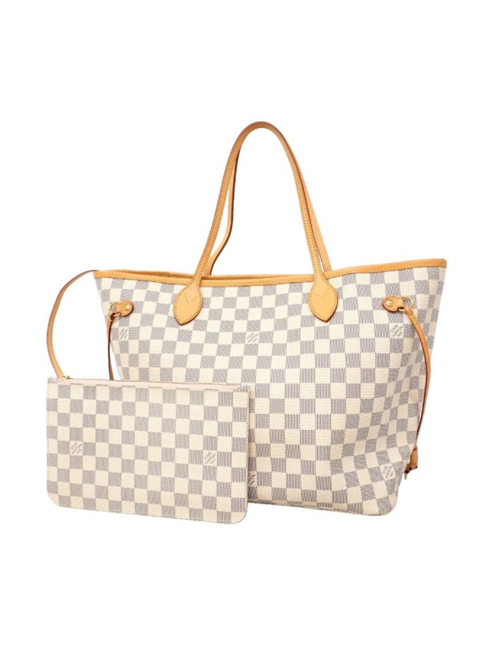 Louis Vuitton Tote Bag Damier Azur Neverfull MM Rose Ballerine